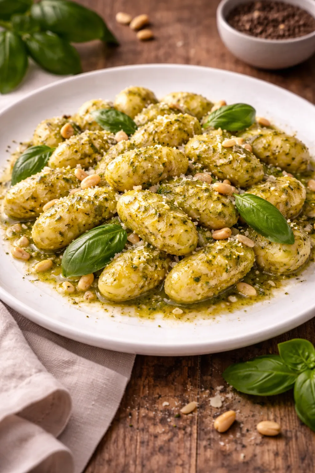 Gnocchi (masa de patata) al Pesto de albahaca