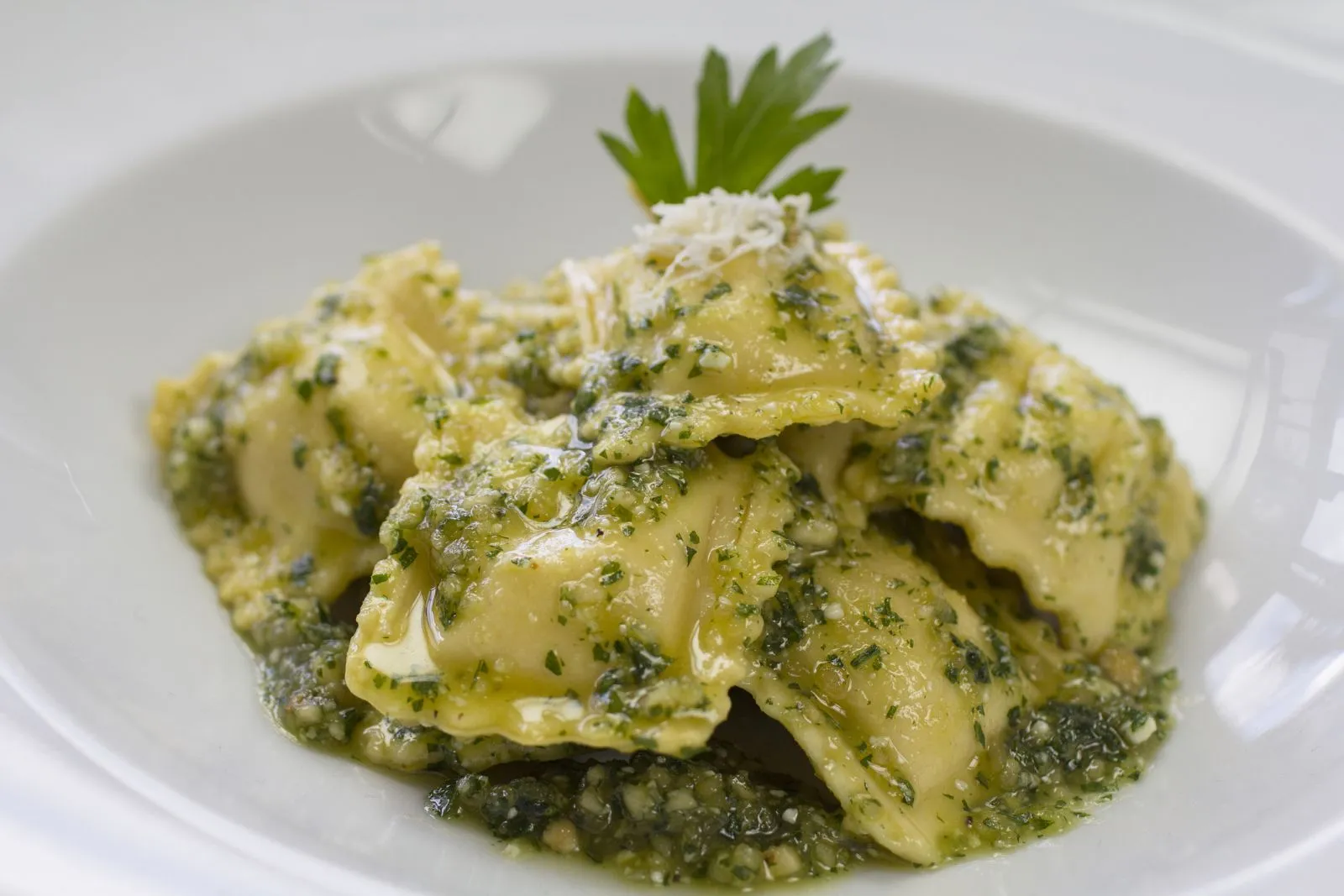 Raviolis espinacas y bufala